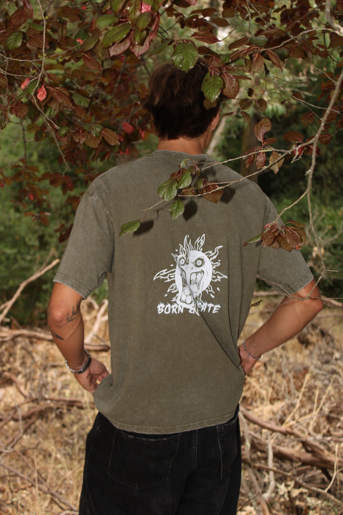 T-shirt "Twin Mouth" Green Washed
