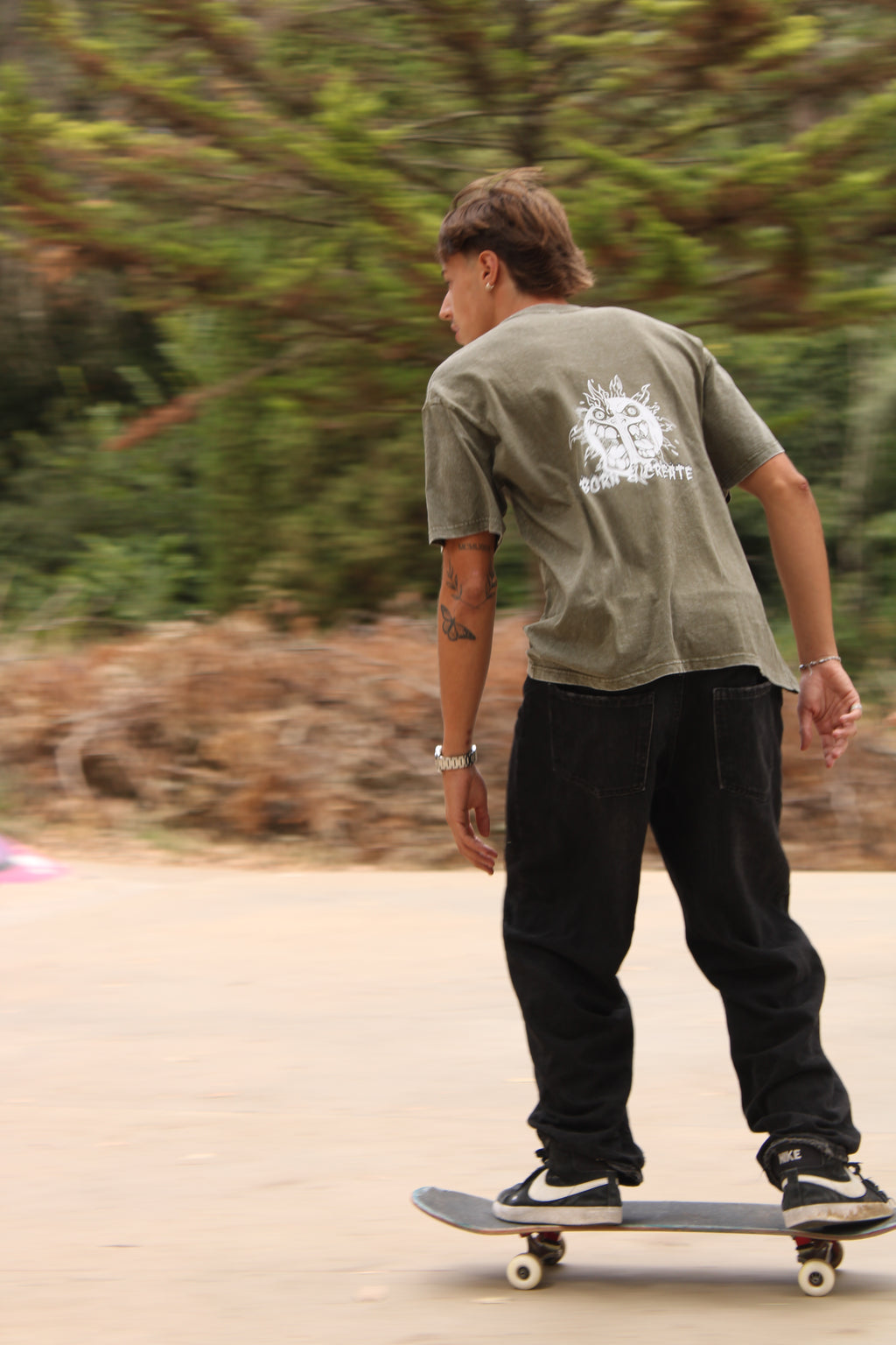 T-shirt "Twin Mouth" Green Washed